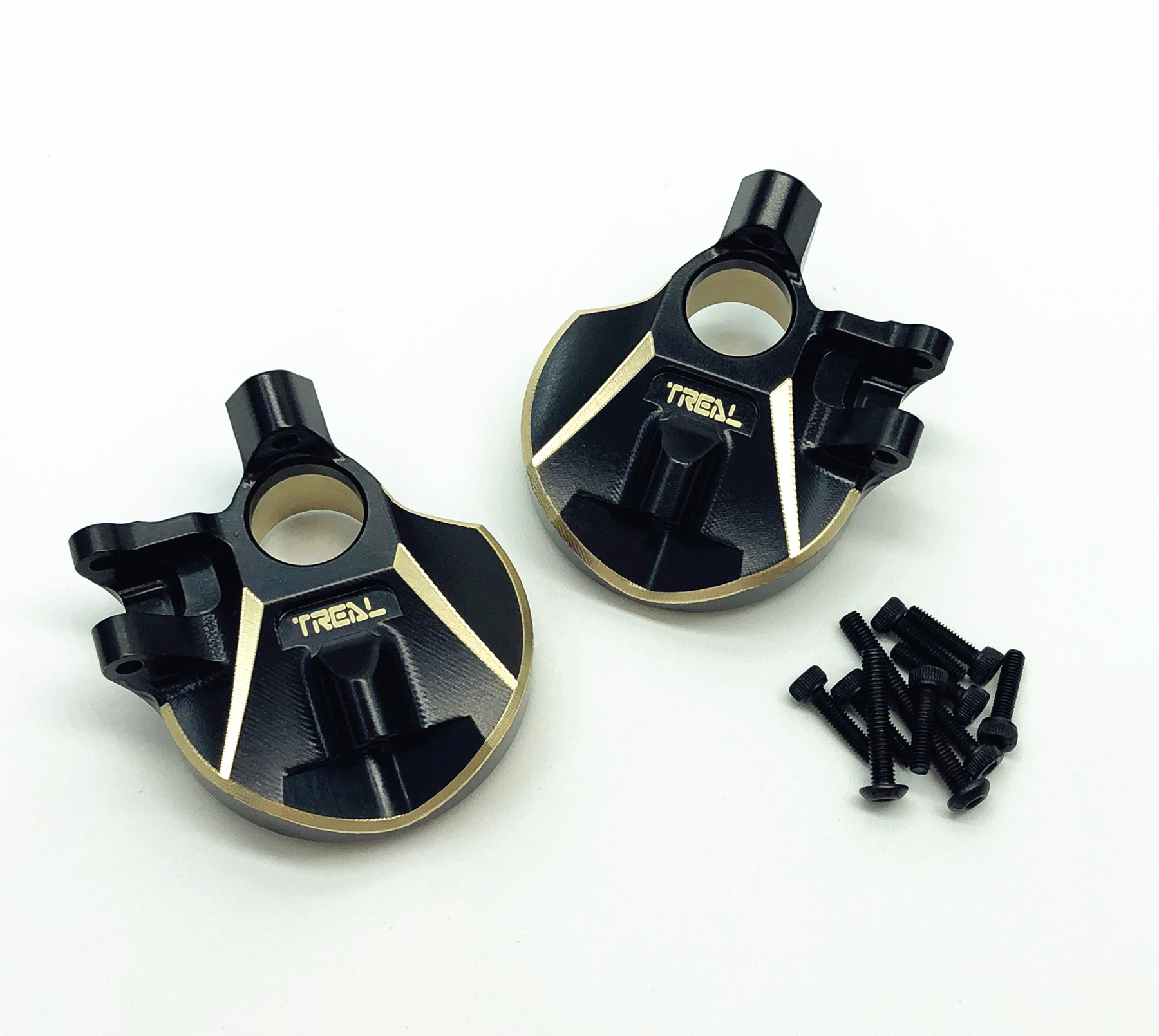 4pcs Treal Brass Outer Portal Steering Knuckle Caps for Axial Capra/SCX 10 III