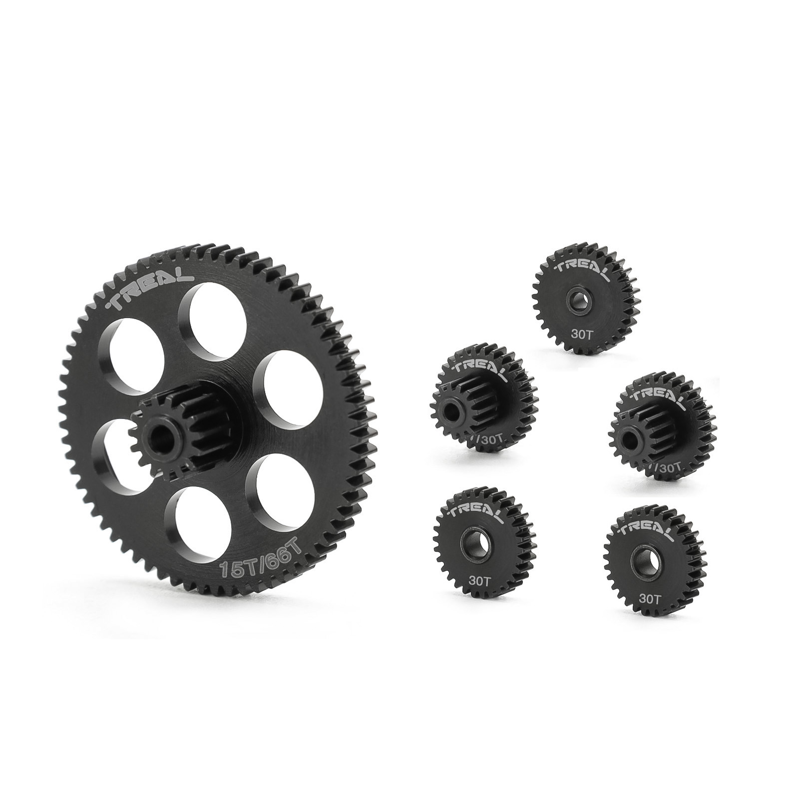 TREAL FCX24 Transmission Gears Set, Hardened Steel Trans Gears for FMS