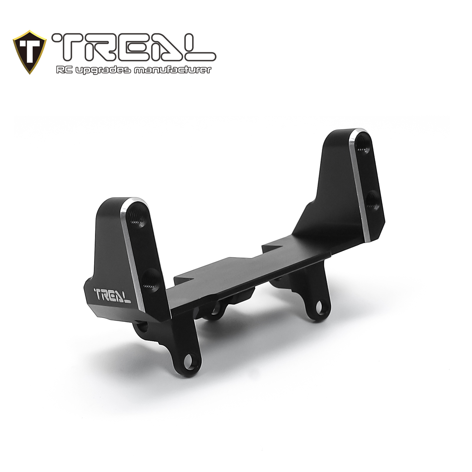 Supporto Servo In Alluminio CNC Per Asse Anteriore Capra 1/10 RC Crawler | Nero Anodizzato - 3